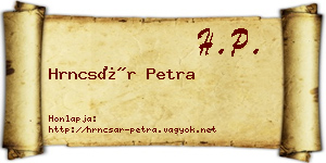 Hrncsár Petra névjegykártya