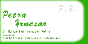 petra hrncsar business card