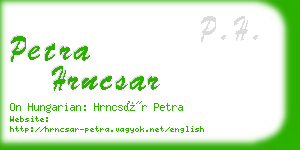 petra hrncsar business card